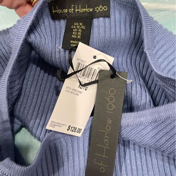 House Of Harlow 1960 Blue Knit Mini Dress 2 Pieces Set.Size XL - Picture 11 of 14